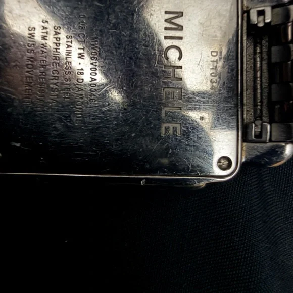 Michele Silver Watch with Black Accents - Picture 3 of 4